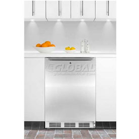 32"H ADA Compliant Built-In Undercounter Refrigerator, Lock, Stainless Steel Door