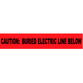 Non Detectable Warning Tape, Caution Buried Electric Line Below, 1000'L x 6"W, Red