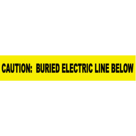 Non Detectable Warning Tape, Caution Buried Electric Line Below, 1000'L x 6"W, Yellow