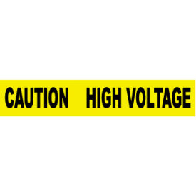 3"W x 1000'L Yellow Barricade Tape, "Caution High Voltage"