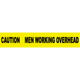 3"W x 1000'L Yellow Barricade Tape, "Caution Men Working Overhead"