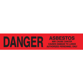 3"W x 1000'L Red Barricade Tape, " Danger Asbestos Hazard"
