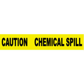 3"W x 1000'L Yellow Barricade Tape, "Caution Chemical Spill"