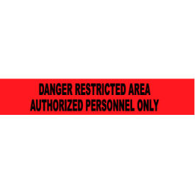 3"W x 1000'L Red Barricade Tape "Danger Restricted Area Authorized Personnel Only"