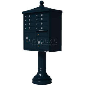 Vital Cluster Box Unit w/Vogue Traditional Accessories, 8 Unit & 2 Parcel Lockers, Black