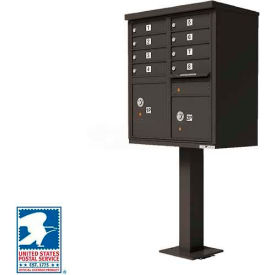 Cluster Box Unit, 8 Mailboxes, 2 Parcel Lockers, Dark Bronze