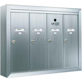 Surface Mount Vertical 1250 Series, 4 Door Mailbox, Anodized Aluminum
