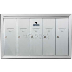 Recessed Vertical 1250 Series, 5 Door Mailbox, Anodized Aluminum