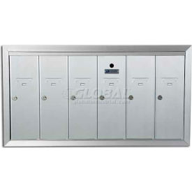 Recessed Vertical 6 Door Mailbox, Anodized Aluminum
