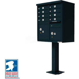 Vital Cluster Box Unit, 8 Mailboxes, 2 Parcel Lockers, Black