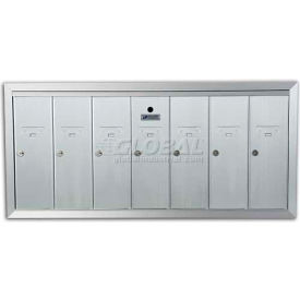 Recessed Vertical 1250 Series, 7 Door Mailbox, Anodized Aluminum