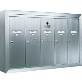 Surface Mount Vertical 1250 Series, 5 Door Mailbox, Anodized Aluminum