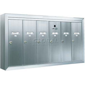 Surface Mount Vertical 6 Door Mailbox, Anodized Aluminum