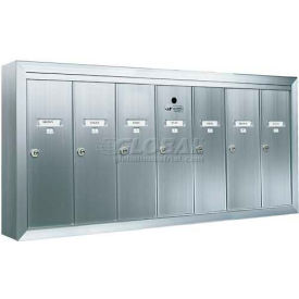 Surface Mount Vertical Series, 7 Door Mailbox, Anodized Aluminum