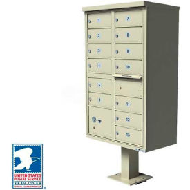 Vital Cluster Box Unit, 13 Mailboxes, 1 Parcel Locker, Sandstone