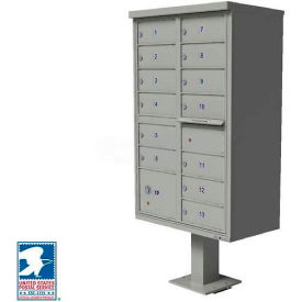 13 Mailboxes, 1 Parcel Locker, Postal Grey