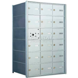 Front Loading Horizontal Wall-Mounted Mailbox, 17 Compartments, Anodized Aluminum