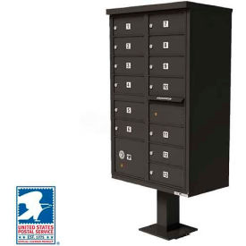 Vital Cluster Box Unit, 13 Mailboxes, 1 Parcel Locker, Dark Bronze