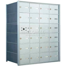 Front Loading Horizontal Wall-Mounted Mailbox, 23 Compartments, Anodized Aluminum