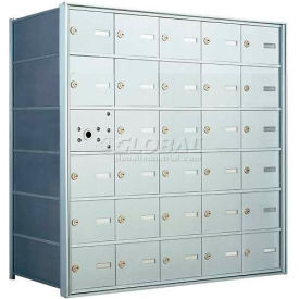 Front Loading Horizontal Wall-Mounted Mailbox, 29 Compartments, Anodized Aluminum