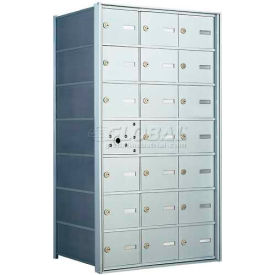 Front Loading Horizontal Wall-Mounted Mailbox, 20 Compartments, Anodized Aluminum