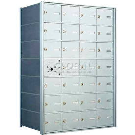 Front Loading Horizontal Wall-Mounted Mailbox, 27 Compartments, Anodized Aluminum