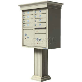 Vital Cluster Box Unit w/Classic Accessories, 8 Unit & 2 Parcel Lockers, Sandstone