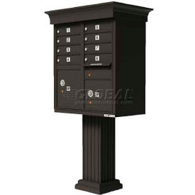 Vital Cluster Box Unit w/Vogue Classic Accessories, 8 Unit & 2 Parcel Lockers, Dark Bronze