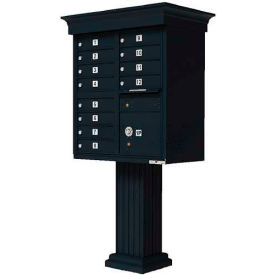 Vital Cluster Box Unit w/Vogue Classic Accessories, 12 Unit & 1 Parcel Locker, Black