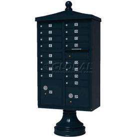 Vital Cluster Box Unit w/Vogue Traditional Accessories, 16 Unit & 2 Parcel Lockers, Black