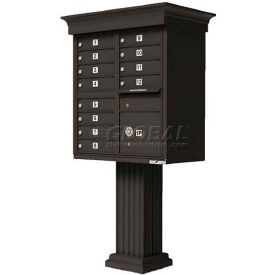 Vital Cluster Box Unit w/Vogue Classic Accessories, 12 Unit & 1 Parcel Locker, Dark Bronze