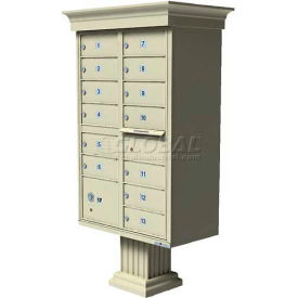 Cluster Box Unit w/Vogue Classic Accessories, 13 Unit & 1 Parcel Locker, Sandstone