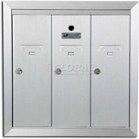 Recessed Vertical 1250 Series, 3 Door Mailbox, Anodized Aluminum