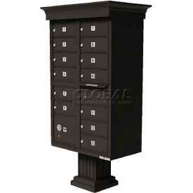 Vital Cluster Box Unit w/Vogue Classic Accessories, 13 Unit & 1 Parcel Locker, Dark Bronze