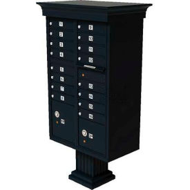 Vital Cluster Box Unit w/Vogue Classic Accessories, 16 Unit & 2 Parcel Lockers, Black