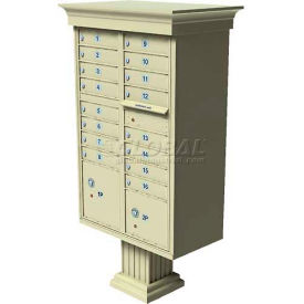 Vital Cluster Box Unit w/Vogue Classic Accessories, 16 Unit & 2 Parcel Lockers, Sandstone