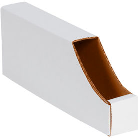 Stackable Corrugated Bin Boxes, 2"Wx12"Lx4-1/2"H, Oyster White