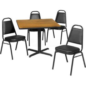 Premier Hospitality 42" Square Table & Stack Chair Set, Maple