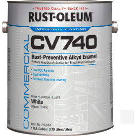 Commercial DTM Alkyd Enamel Rust-Preventing Maintenance Paint, Gloss White Gallon Can - 255674