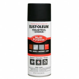 Industrial Gen Purpose Enamel Aerosol, Ultra-Flat Black, 12 oz.