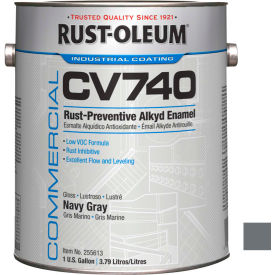 Cv740 <100 VOC DTM Alkyd Enamel Rust-Prev Maint Paint Gloss Nvy Gray, Gal Can- 255613