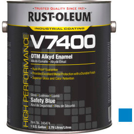 340 VOC DTM Alkyd Enamel, Safety Blue Gallon Can - 245474