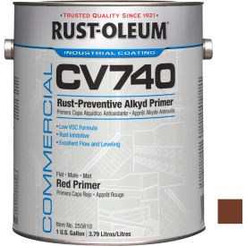 Durable DTM Alkyd Enamel Rust Preventative Maintenance Paint - Flat Red Primer - 1 Gallon Can