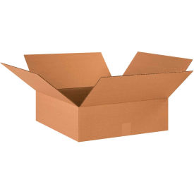 Flat Cardboard Corrugated Boxes, 18"L x 18"W x 6"H, Kraft