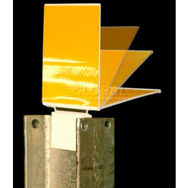 Guard Rail Reflector, Flex Hinge, Yellow