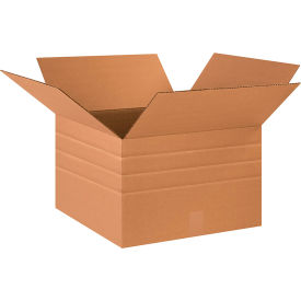 Multi Depth Cardboard Corrugated Boxes, 18"L x 18"W x 12"H, Kraft