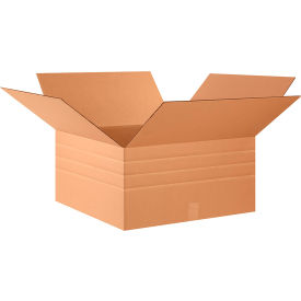 Multi Depth Cardboard Corrugated Boxes, 24"L x 24"W x 12"H, Kraft