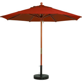 7' Wooden Market Outdoor Umbrella - Terra Cotta