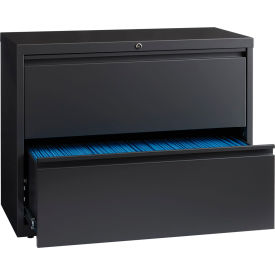 36"W 2 Drawer Lateral File Cabinet, Charcoal