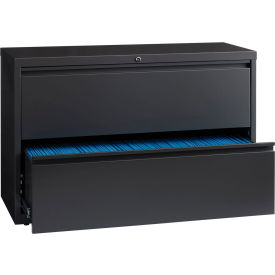 42"W 2 Drawer Lateral File Cabinet, Charcoal
